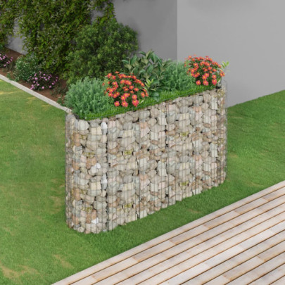 Strat înălțat gabion - 190x50x100 cm - fier galvanizat