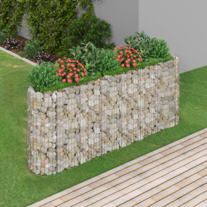 Strat înălțat gabion - 260x50x100 cm - fier galvanizat