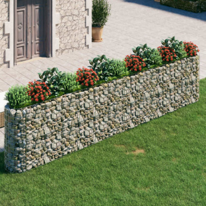 Strat înălțat gabion - 470x50x100 cm - fier galvanizat