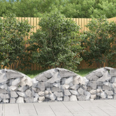 Coș gabion arcuit - 100x30x40/60 cm - fier galvanizat