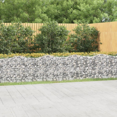 Strat înălțat cu gabion arcuit - 600x50x100 cm - fier galvanizat