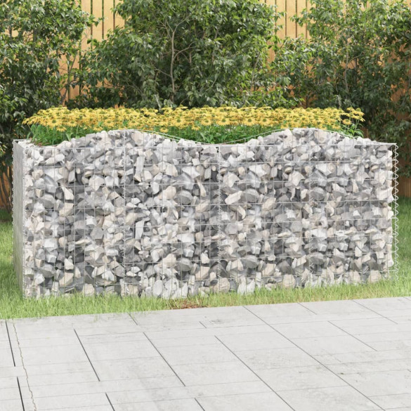 Strat înălțat cu gabion arcuit - 200x100x100 cm - fier galvanizat