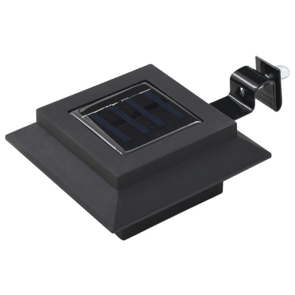 Lămpi solare de exterior - 12 buc. - negru - 12 cm - pătrat - LED