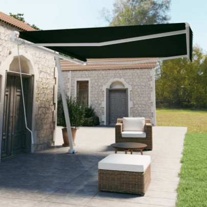 Copertină autonomă retractabilă manual - antracit - 400x350 cm