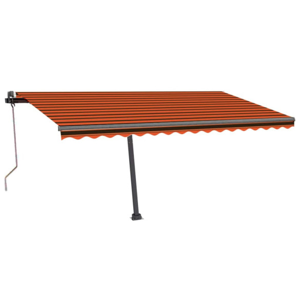 Copertină autonomă retractabilă automat oranj&maro 450x300 cm