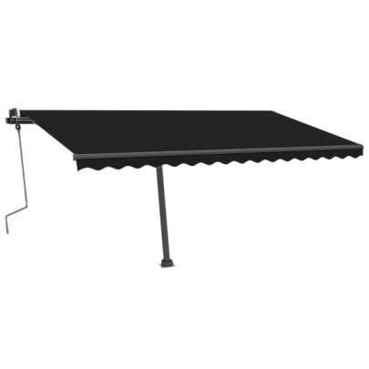 Copertină retractabilă manual cu LED - antracit - 400x350 cm