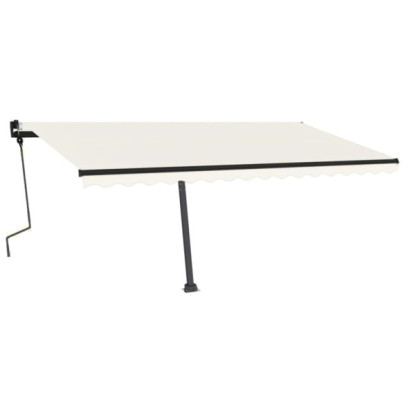 Copertină retractabilă manual cu LED - crem - 450x350 cm