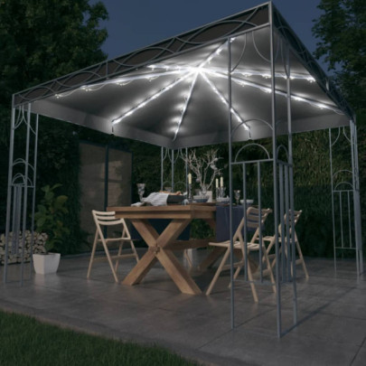 Pavilion cu șir de lumini LED - antracit - 300x300cm