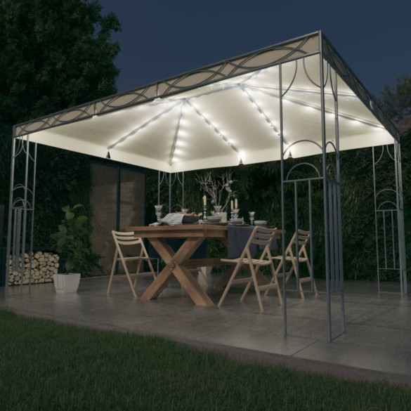 Pavilion cu șir de lumini LED - crem - 400x300 cm