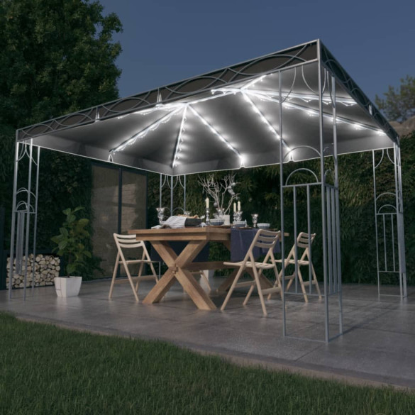 Pavilion cu șir de lumini LED - antracit - 400x300 cm