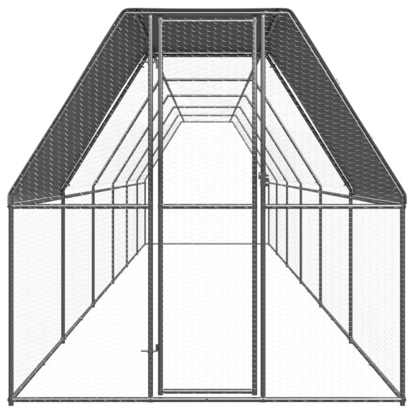 Coteț de exterior pentru păsări - 2x12x2 m - oțel zincat