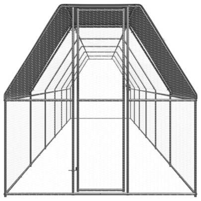 Coteț de exterior pentru păsări - 2x12x2 m - oțel zincat