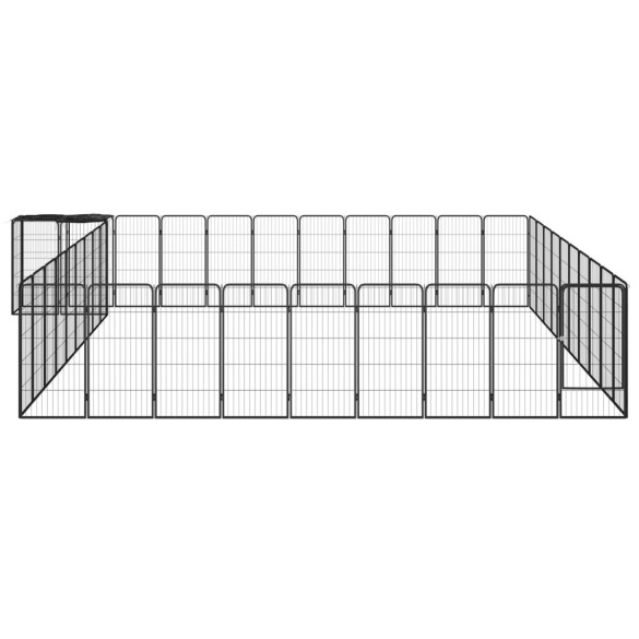 Țarc câini 42 panouri negru 50x100 cm oțel vopsit electrostatic