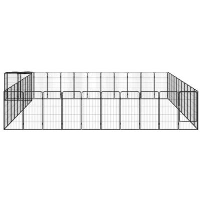 Țarc câini 46 panouri negru 50x100 cm oțel vopsit electrostatic