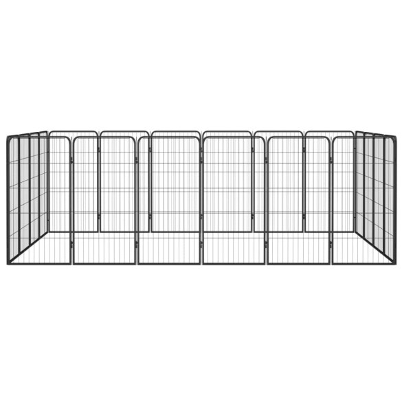 Țarc câini 20 panouri negru 50x100 cm oțel vopsit electrostatic