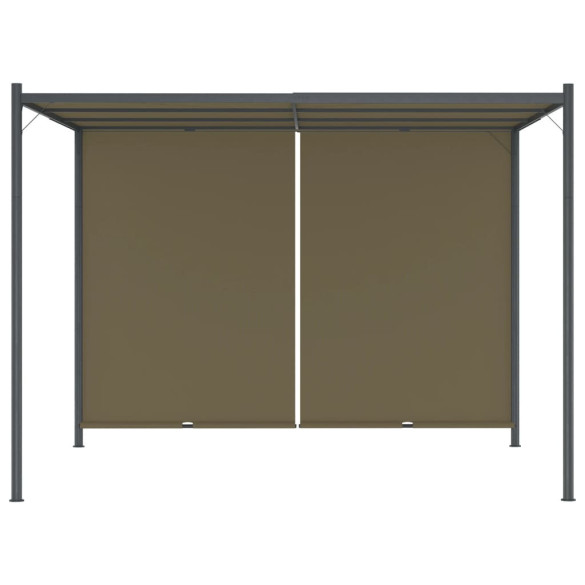 Pergolă grădină cu acoperiș retractabil gri taupe 3x3m 180 g/m²