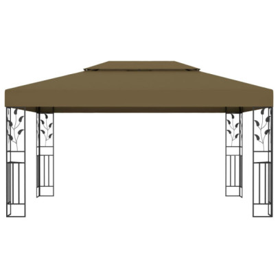 Pavilion cu acoperiș dublu - gri taupe - 3 x 4 m - 180 g/m²