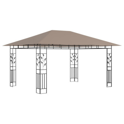 Pavilion cu plasă anti-țânțari - gri taupe - 4x3x2,73 m - 180 g/m²