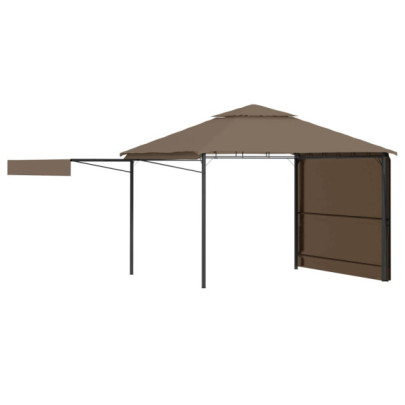 Pavilion extinsii duble acoperiș gri taupe 3x3x2,75 m 180 g/m²