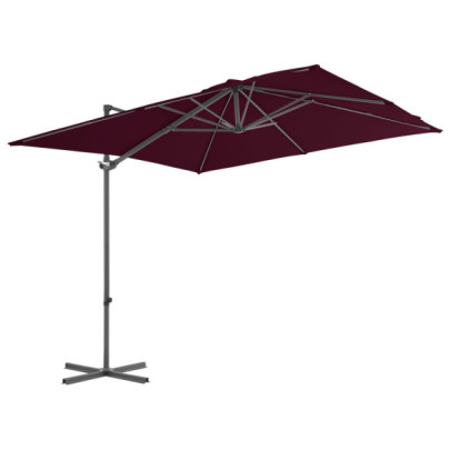 Umbrelă în consolă cu stâlp din oțel - roșu bordo - 250x250 cm