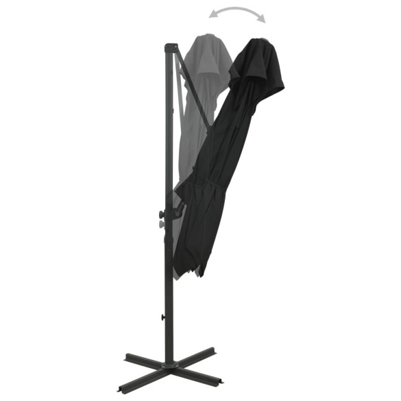 Umbrelă suspendată cu înveliș dublu - negru - 250x250 cm