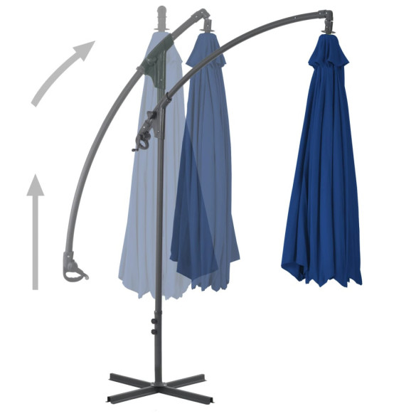 Umbrelă suspendată cu stâlp din oțel - azuriu - 250 x 250 cm