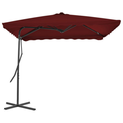 Umbrelă de exterior cu stâlp din oțel - bordo - 250x250x230 cm