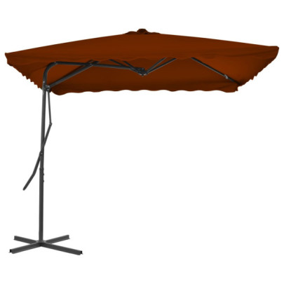 Umbrelă de exterior cu stâlp din oțel - teracota - 250x250x230 cm