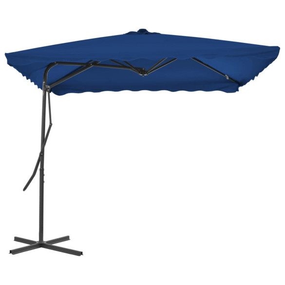 Umbrelă de exterior cu stâlp din oțel - albastru - 250x250x230 cm