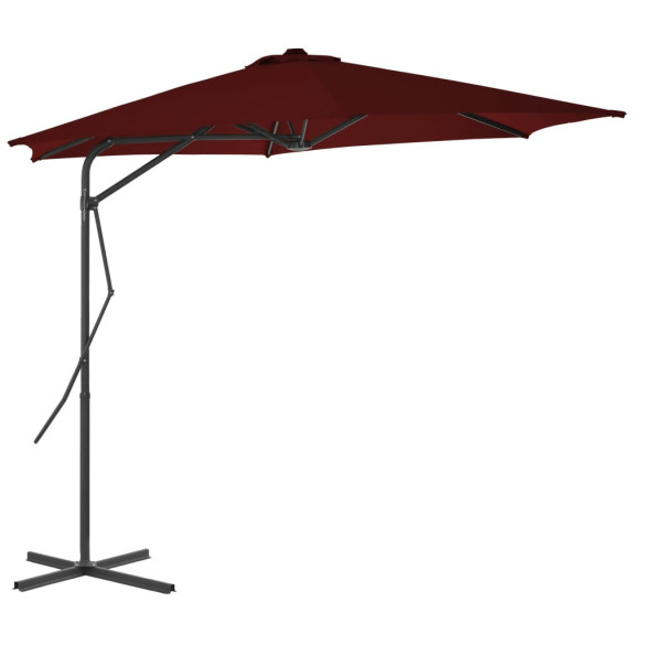 Umbrelă de exterior cu stâlp din oțel - bordo - 300x230 cm