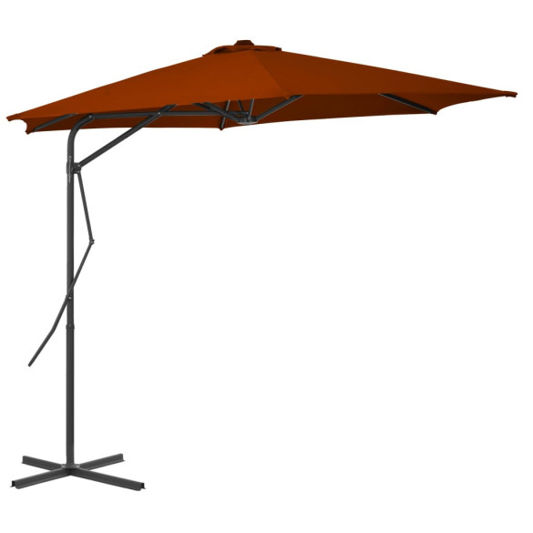 Umbrelă de exterior cu stâlp din oțel - teracota - 300x230 cm