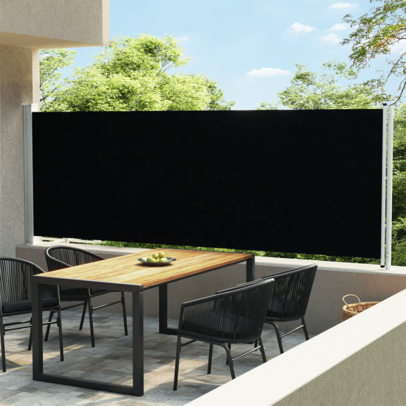 Copertină laterală retractabilă de terasă - negru - 600 x 160 cm