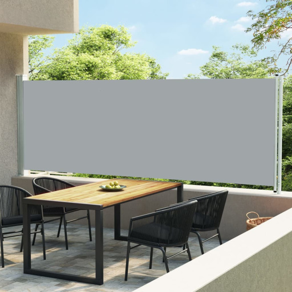 Copertină laterală retractabilă de terasă - gri - 600 x 160 cm