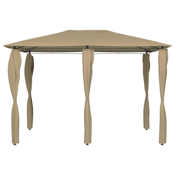 Pavilion cu huse pentru stâlpi - gri taupe - 3x4x2,6 m - 160 g/m²