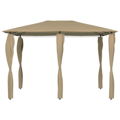 Pavilion cu huse pentru stâlpi - gri taupe - 3x4x2,6 m - 160 g/m²