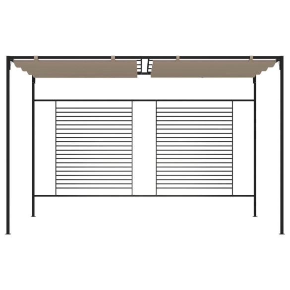 Pavilion grădină - acoperiș retractabil gri taupe 3x4x2,3 m 180 g/m²