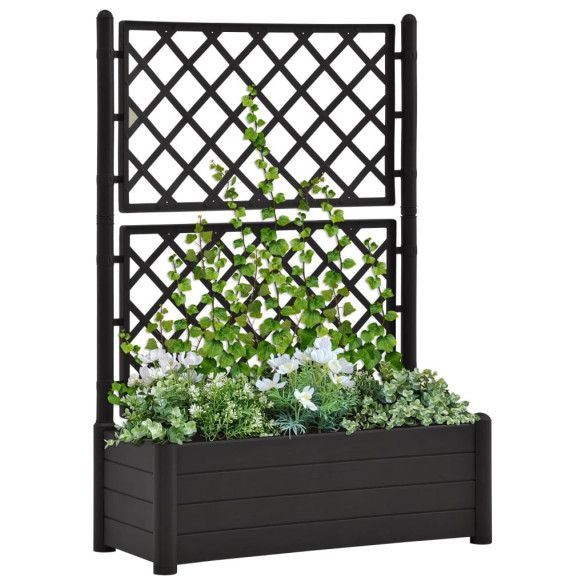 Jardinieră de grădină cu spalier - antracit - 100x43x142 - PP