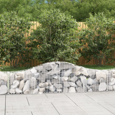 Coșuri gabion arcuite 4 buc - 200x30x40/60 cm - fier galvanizat