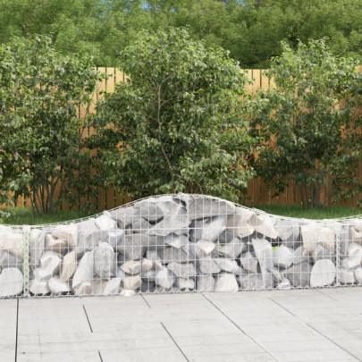 Coșuri gabion arcuite 7 buc - 200x30x40/60 cm - fier galvanizat