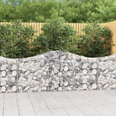 Coșuri gabion arcuite 2 buc - 200x30x80/100cm - fier galvanizat