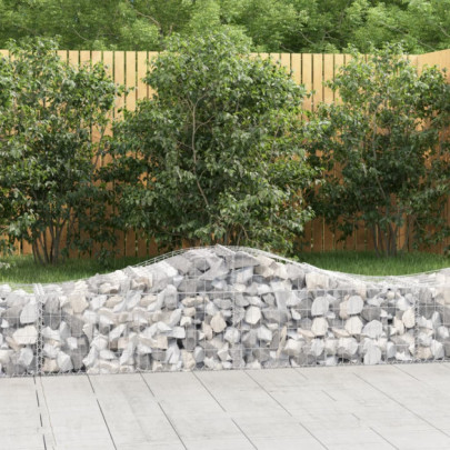 Coșuri gabion arcuite 3 buc - 200x50x40/60 cm - fier galvanizat