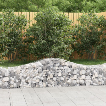 Coșuri gabion arcuite 5 buc - 200x50x40/60 cm - fier galvanizat