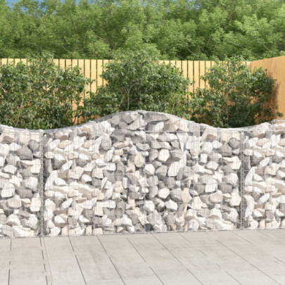 Coșuri gabion arcuite 2 buc - 200x50x100/120 cm fier galvanizat