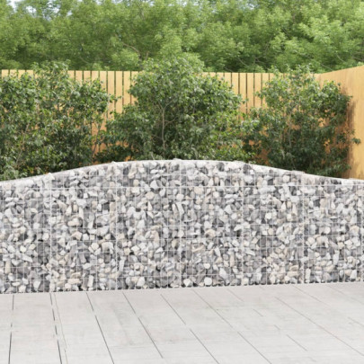 Coșuri gabion arcuite 2 buc - 400x30x80/100 cm - fier galvanizat