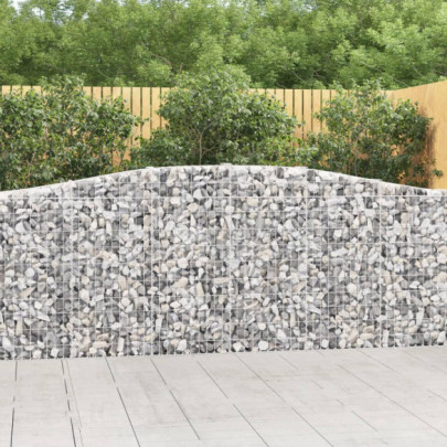 Coșuri gabion arcuite 2 buc - 400x30x100/120 cm fier galvanizat