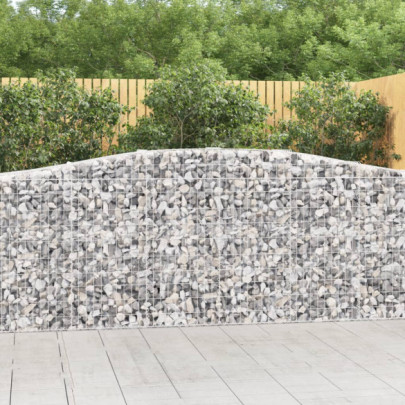 Coșuri gabion arcuite 15 buc - 400x50x100/120 cm fier galvanizat