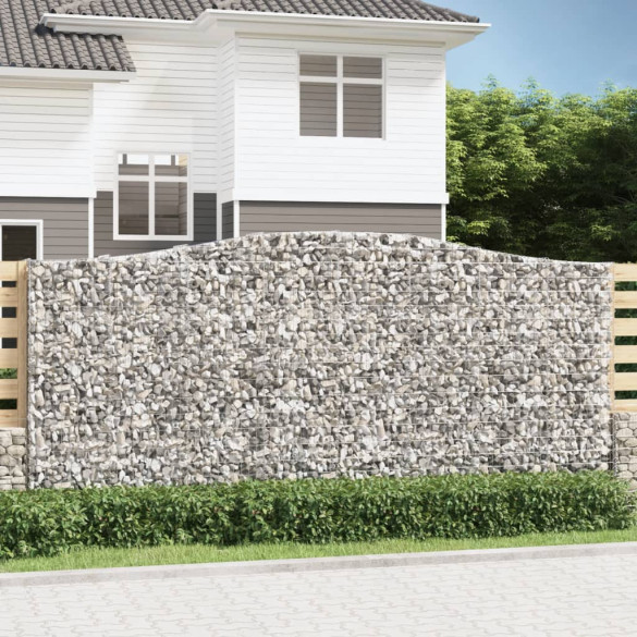 Coșuri gabion arcuite 4 buc - 400x50x180/200 cm - fier galvanizat