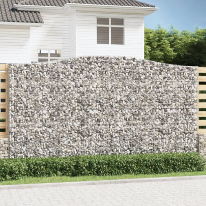 Coșuri gabion arcuite - 2 buc - 400x50x220/240cm - fier galvanizat