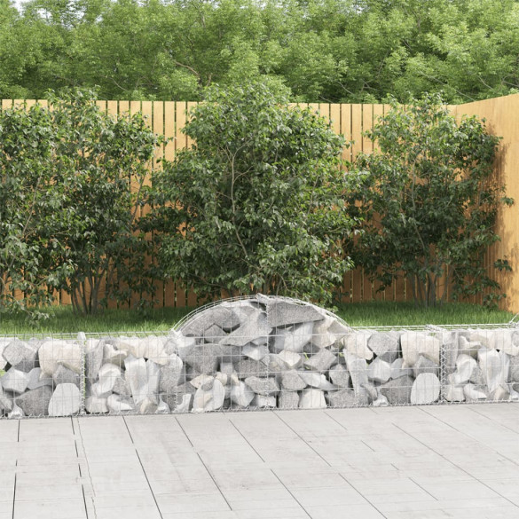 Coșuri gabion arcuite 2 buc - 200x30x40/60 cm - fier galvanizat