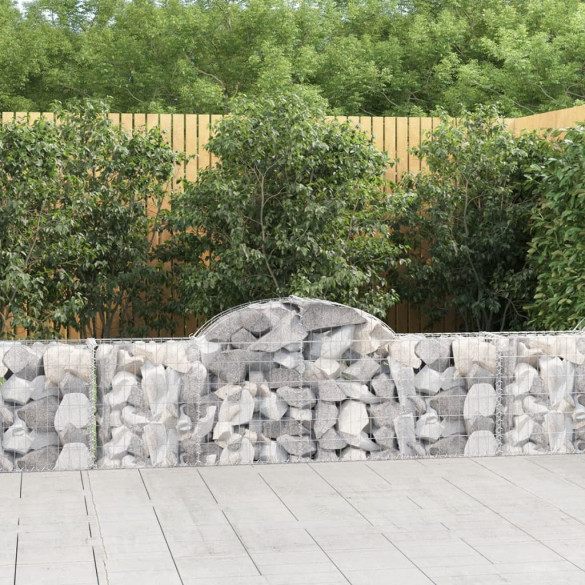 Coșuri gabion arcuite 2 buc - 200x30x60/80 cm - fier galvanizat